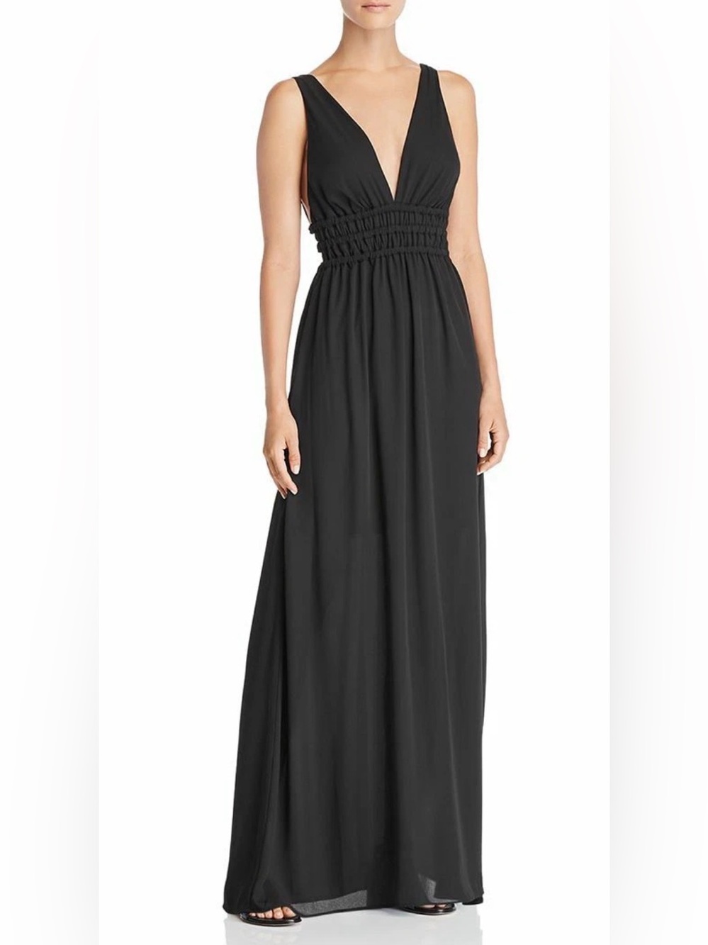 NWT $360 WAYF black cut out maxi dress sz L